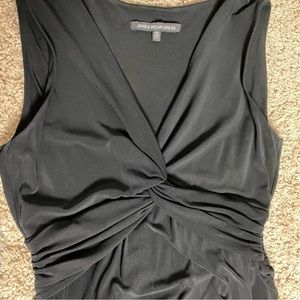 Mid-length A-line black dress, v-neck, size 10